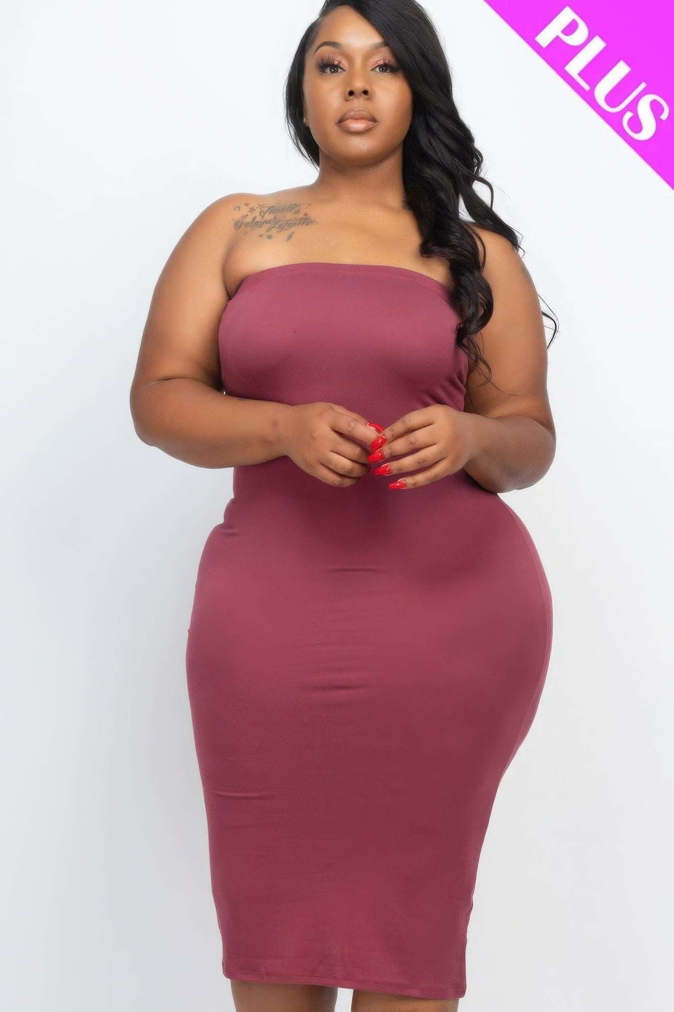 Plus Tube Bodycon Dress - The Diva Goddess