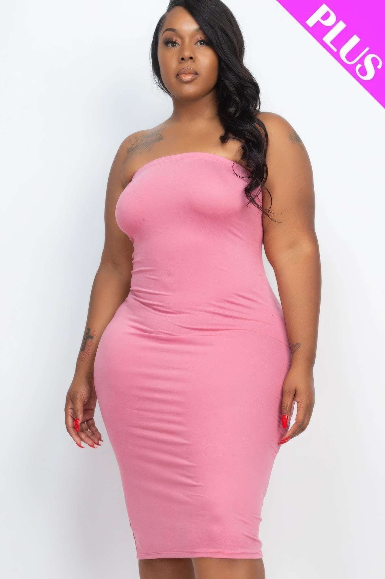 Plus Tube Bodycon Dress - The Diva Goddess