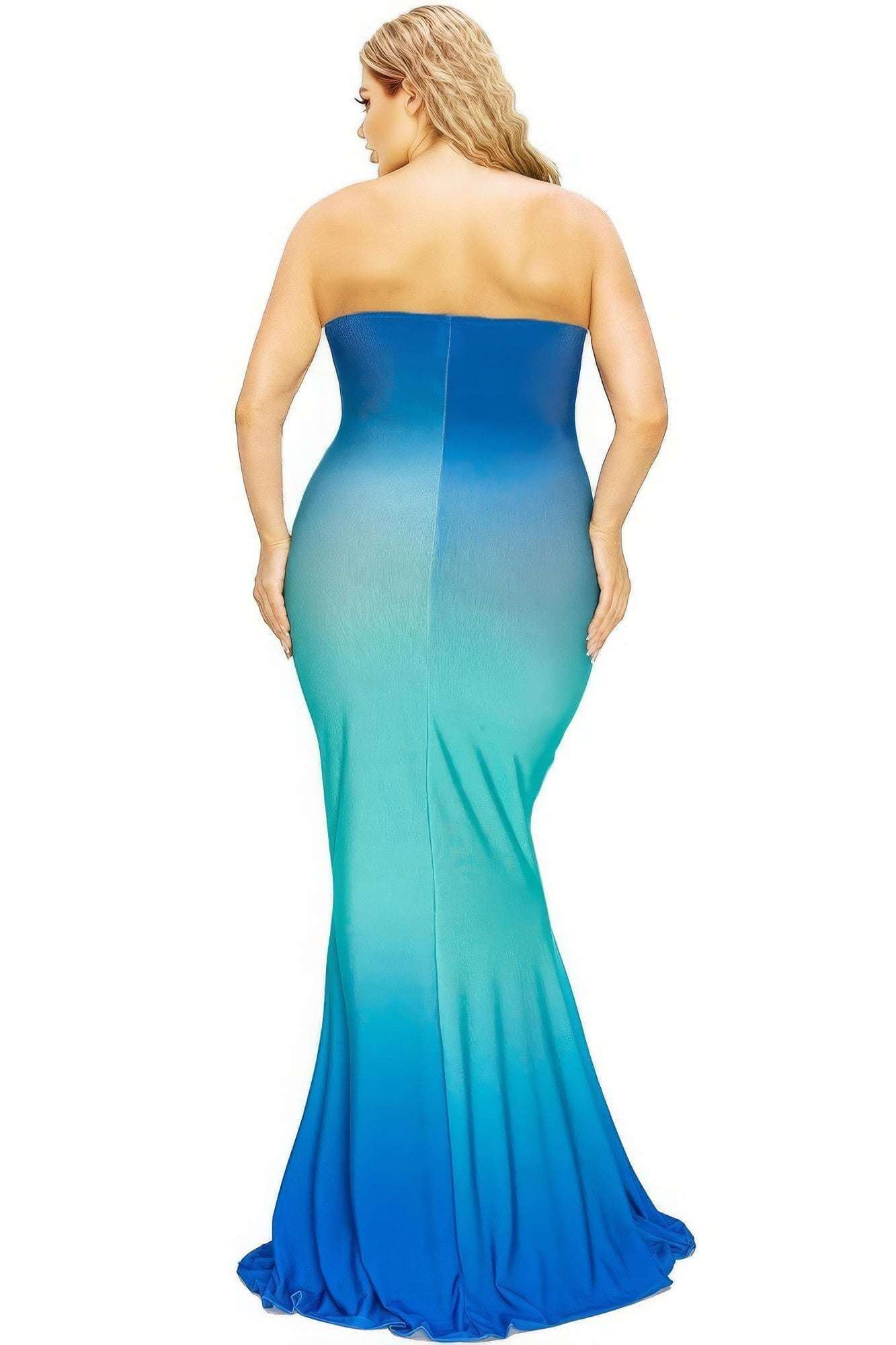 Plus hot summer gradient tube maxi dress - The Diva Goddess