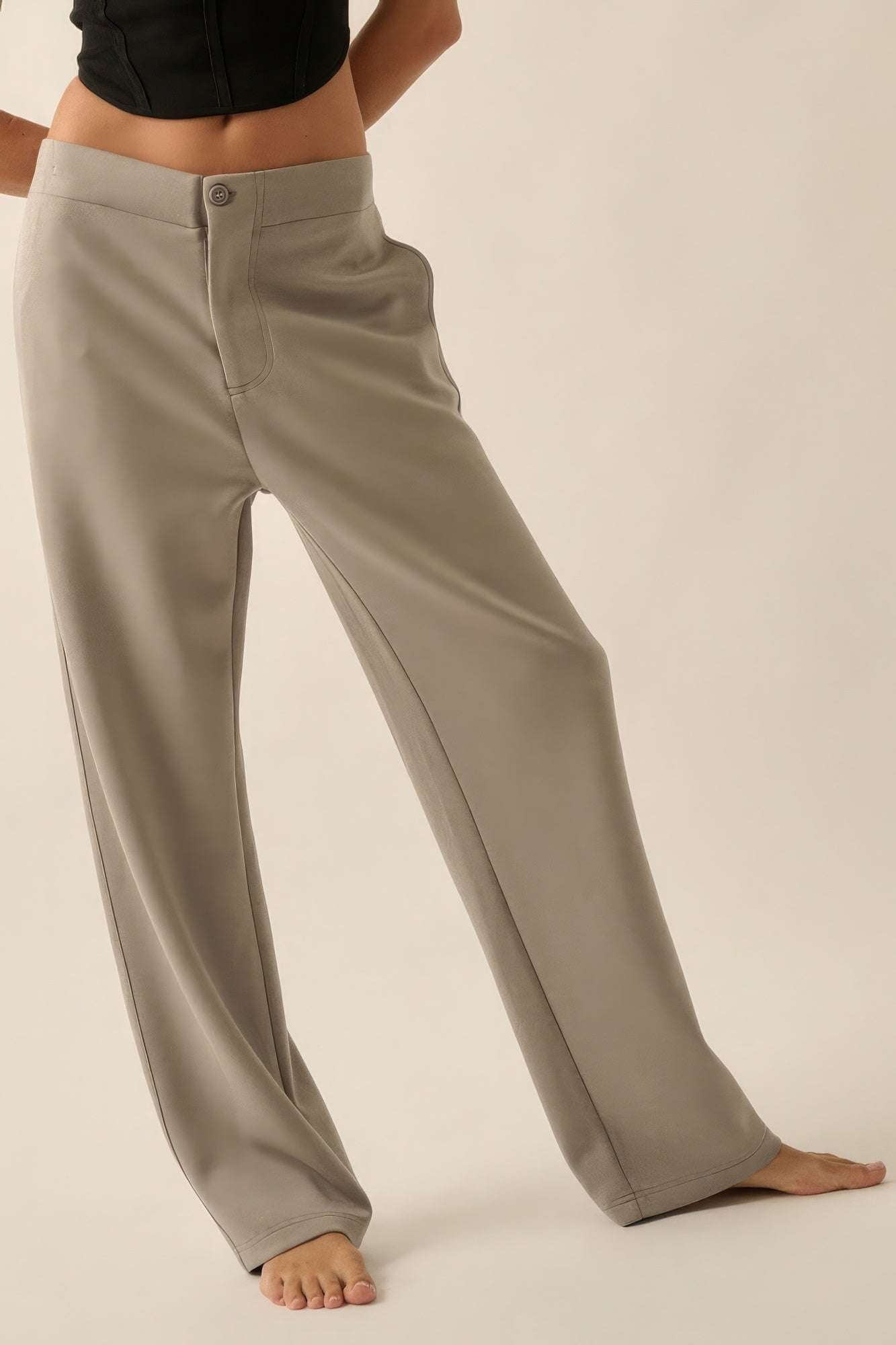 Premium Scuba High Waist Button Zip Up Fly Pants - The Diva Goddess