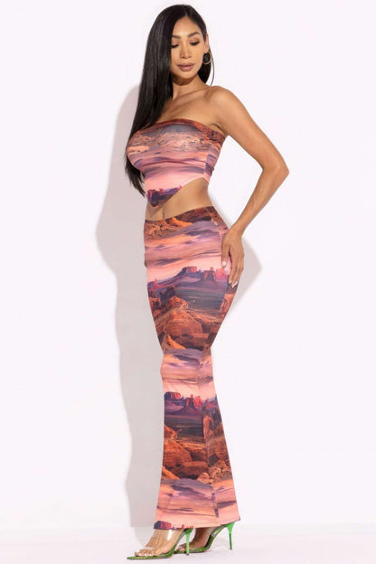 Printed Tube Top And Maxi Skirt - The Diva Goddess