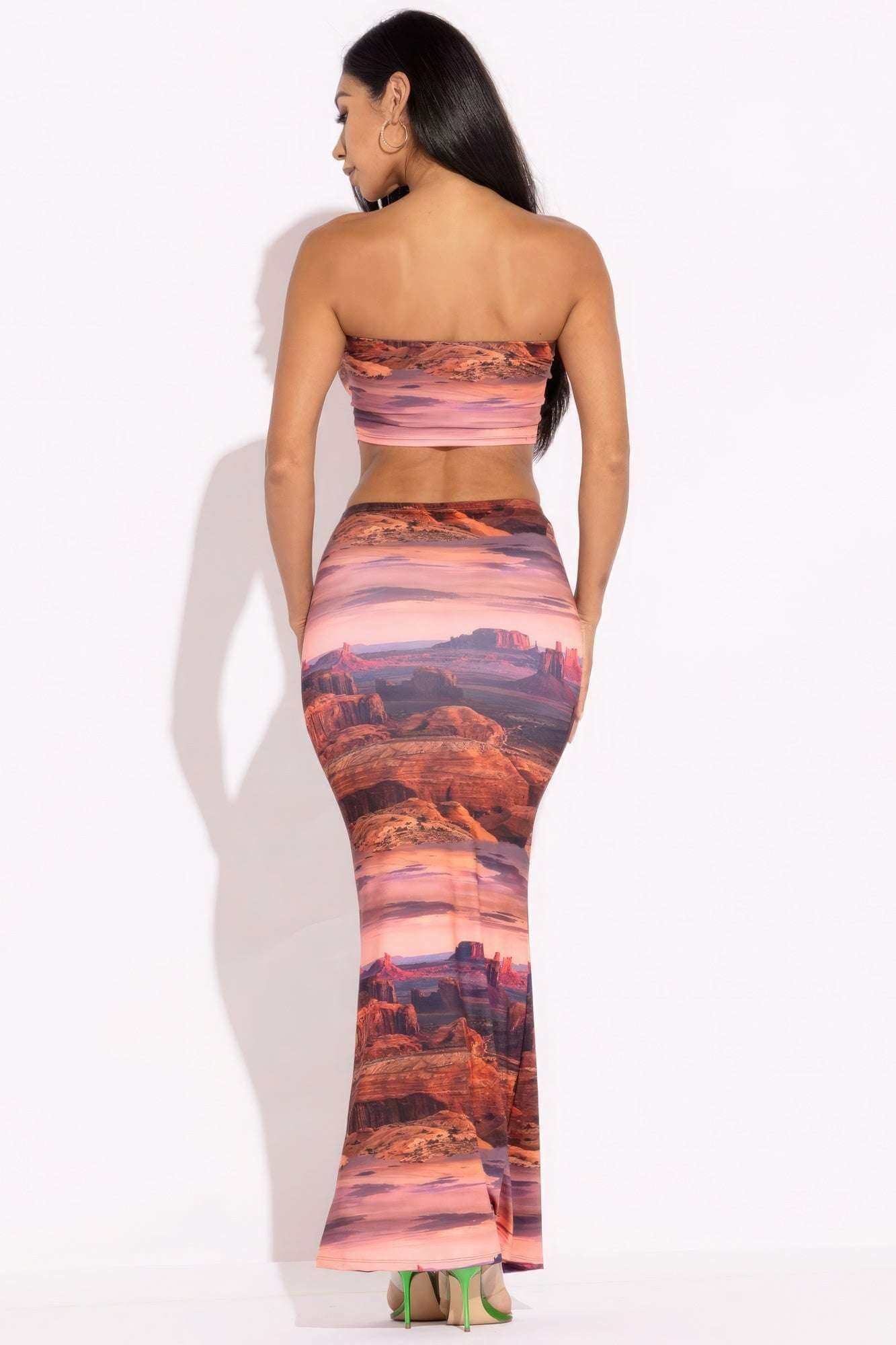 Printed Tube Top And Maxi Skirt - The Diva Goddess