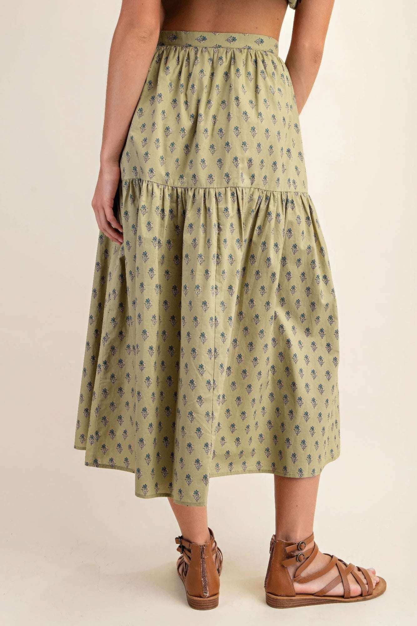 Printed tired midi skirt - The Diva Goddess