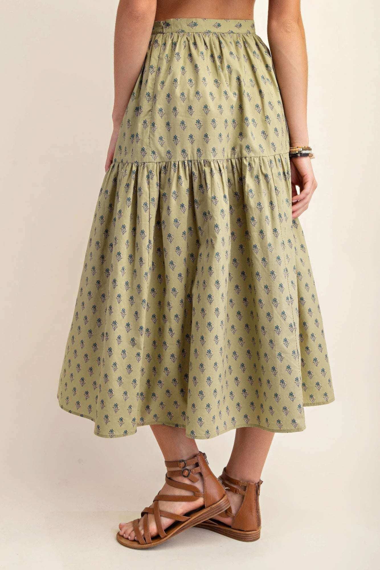 Printed tired midi skirt - The Diva Goddess