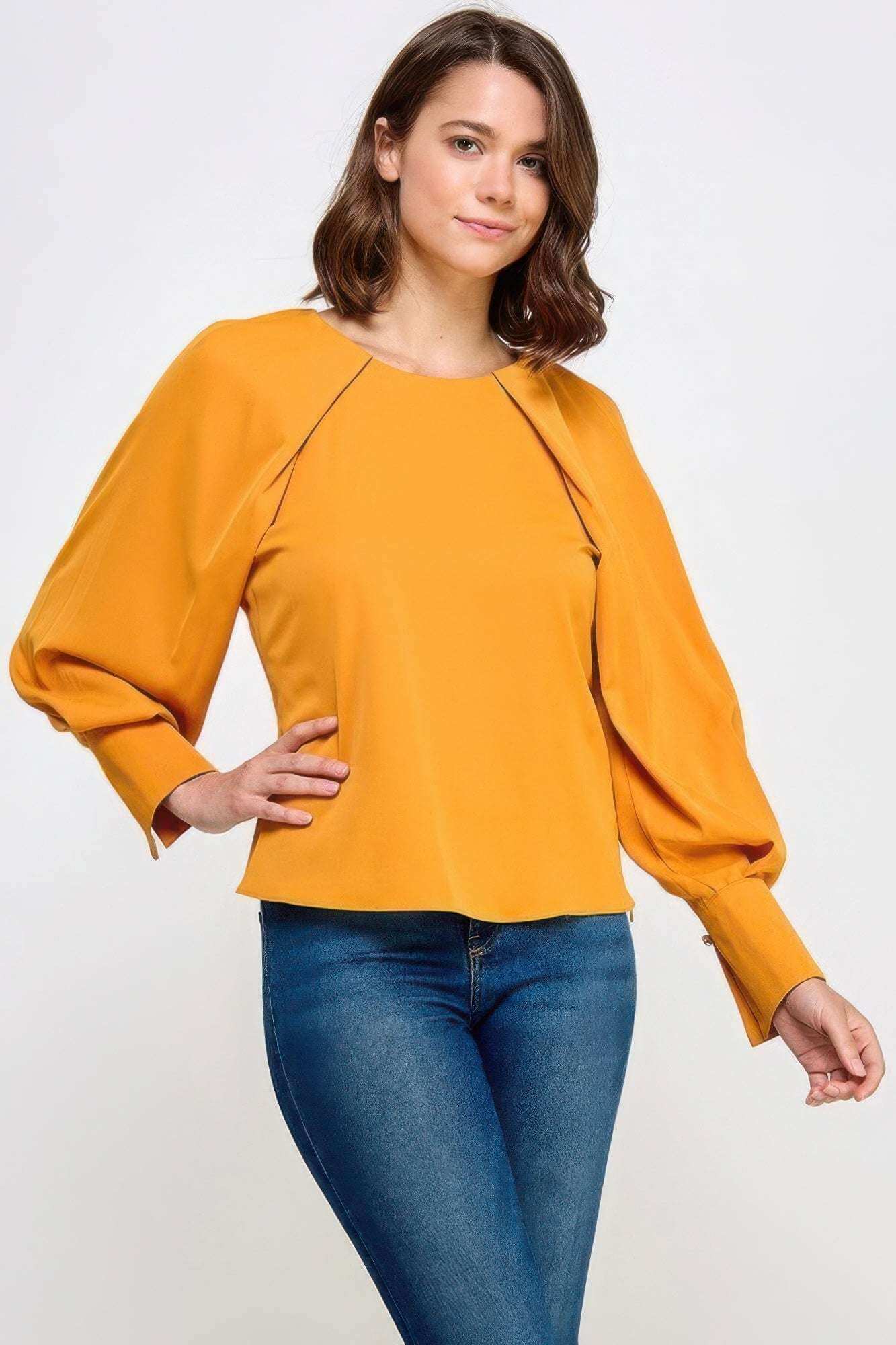 Raglan Long Sleeve Top With Back Neck Tie - The Diva Goddess