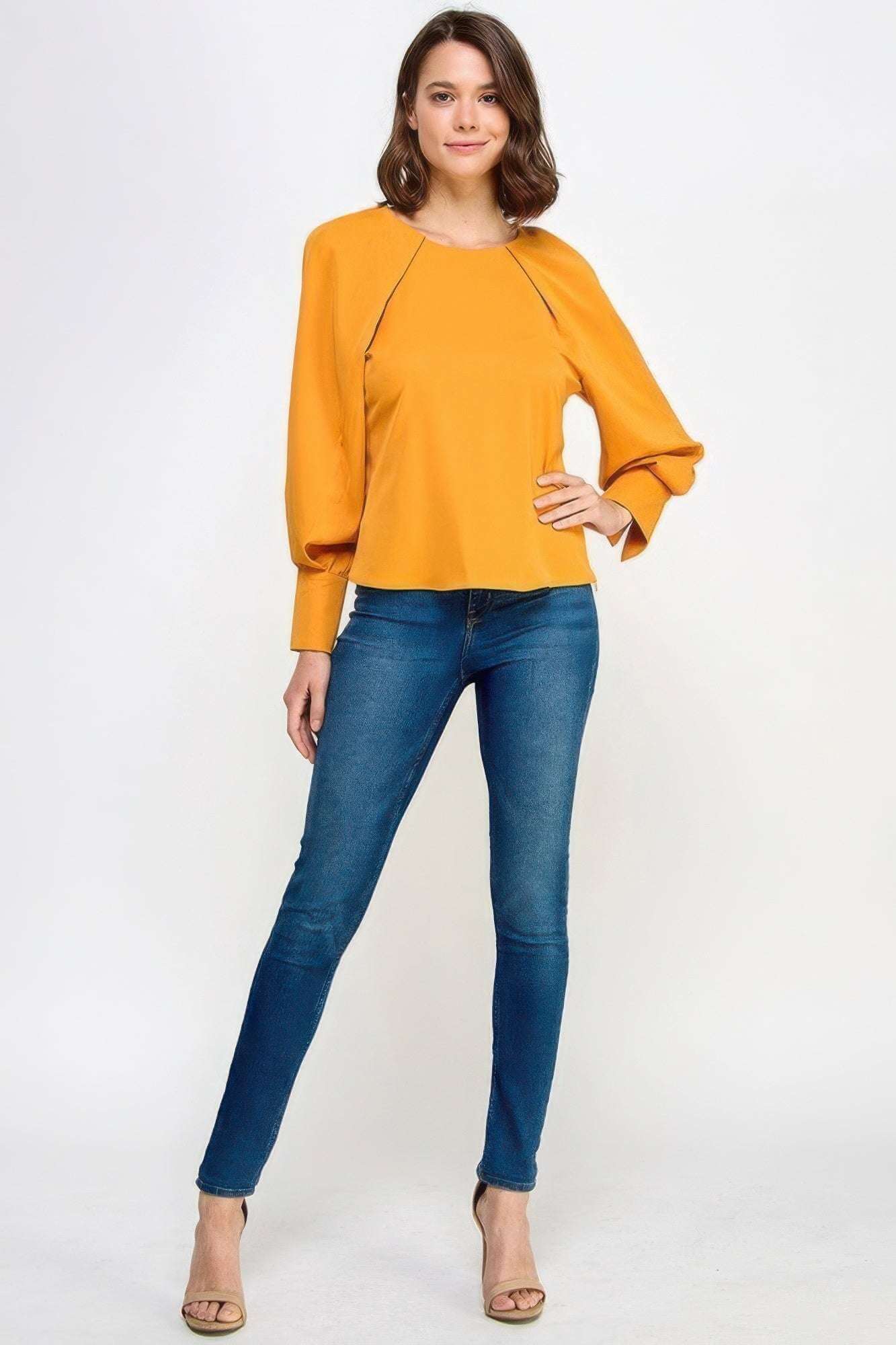 Raglan Long Sleeve Top With Back Neck Tie - The Diva Goddess