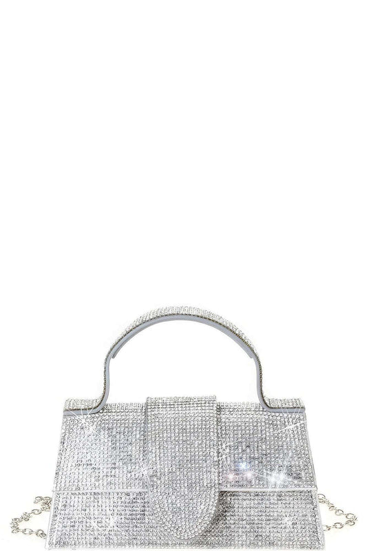 Rhinestone Allover Chic Design Handle Bag - The Diva Goddess