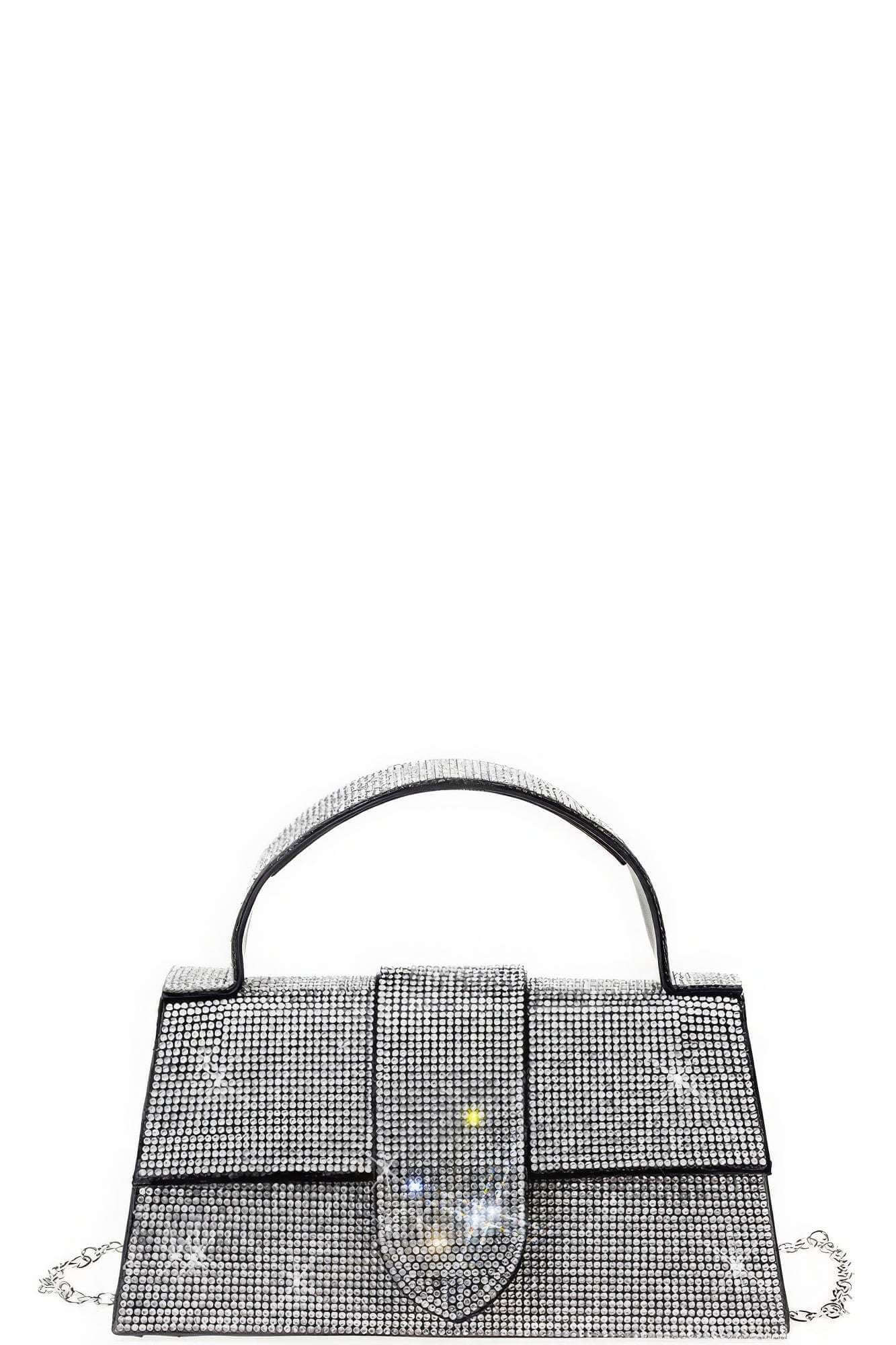 Rhinestone Allover Chic Design Handle Bag - The Diva Goddess