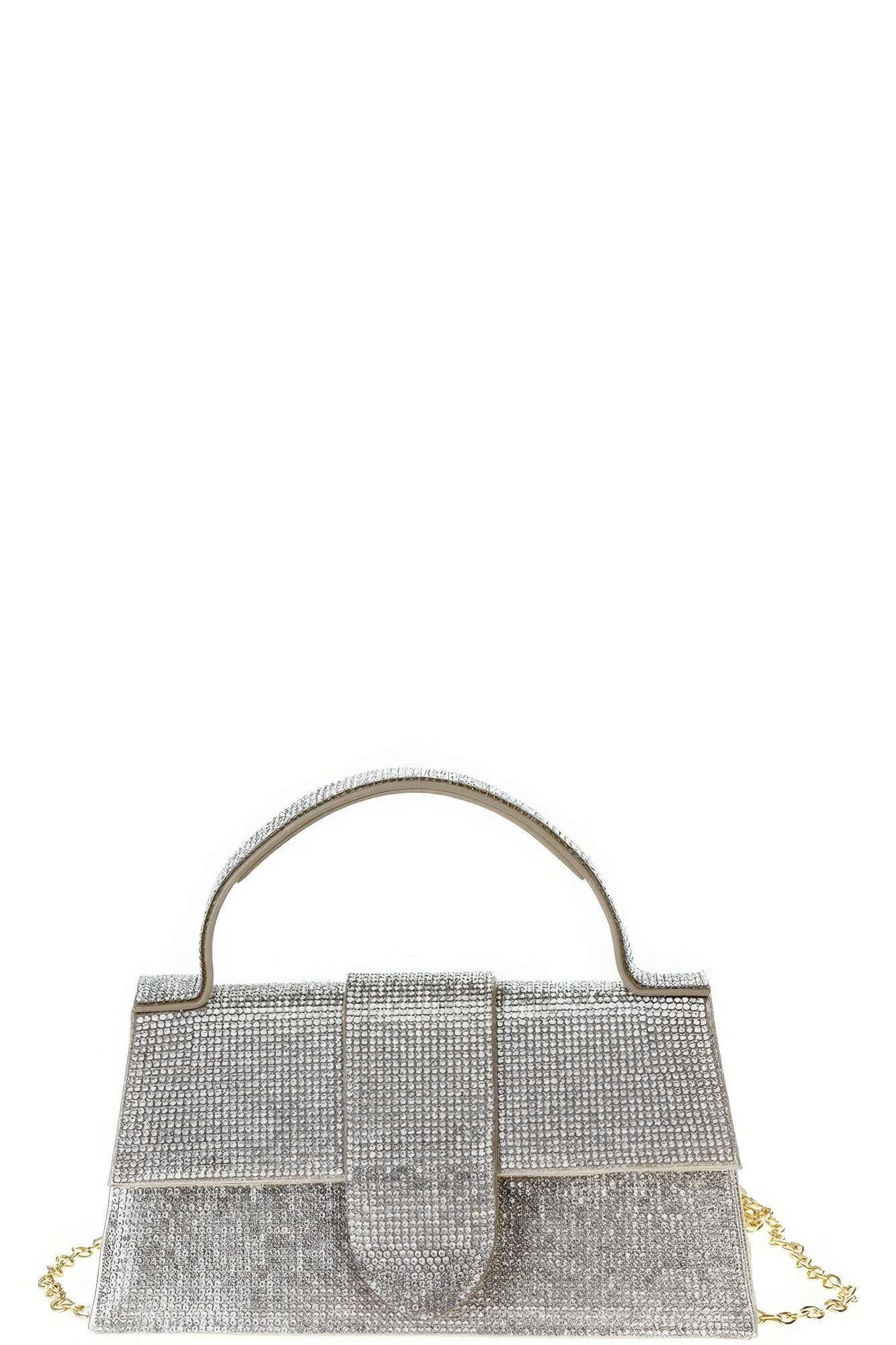 Rhinestone Allover Chic Design Handle Bag - The Diva Goddess