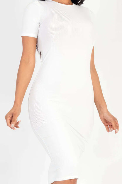 Ribbed Bodycon Midi Dress - The Diva Goddess