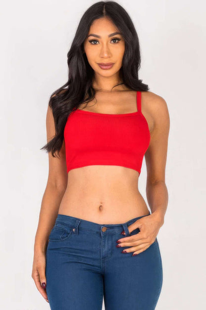 Ribbed Knit Cami Crop Top - The Diva Goddess