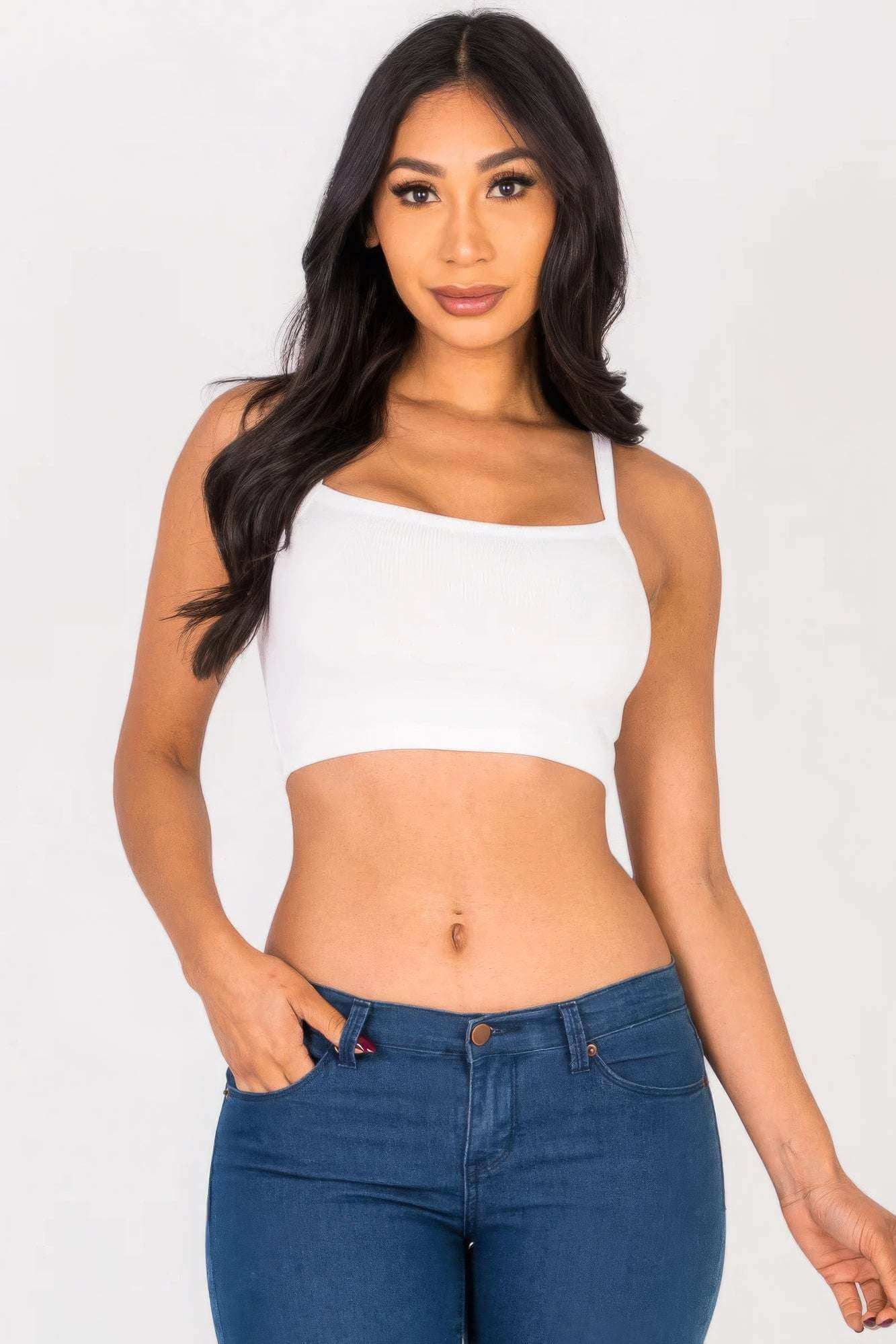 Ribbed Knit Cami Crop Top - The Diva Goddess