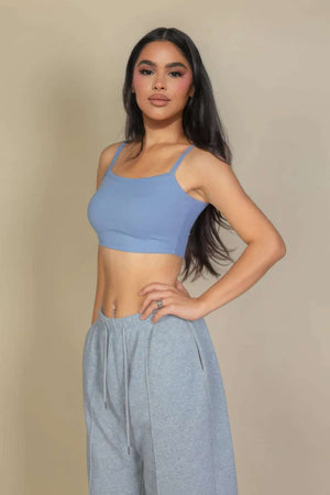 Ribbed Knit Cami Crop Top - The Diva Goddess