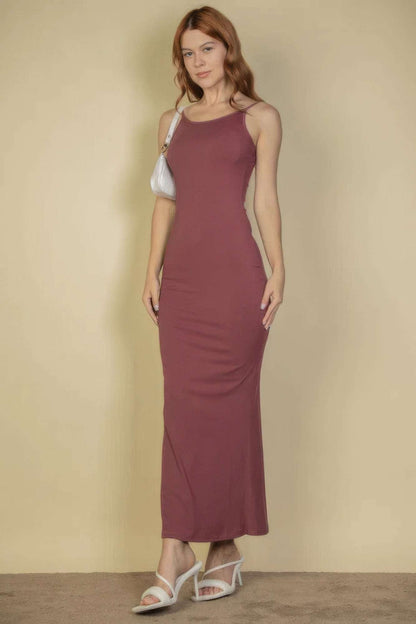 Ribbed Mermaid Hem Camisole Maxi Dress - The Diva Goddess