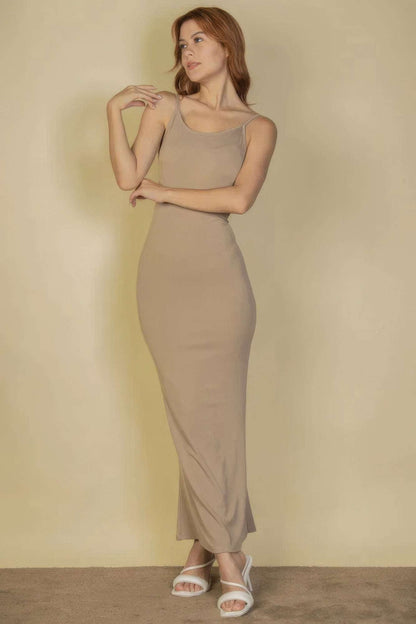 Ribbed Mermaid Hem Camisole Maxi Dress - The Diva Goddess