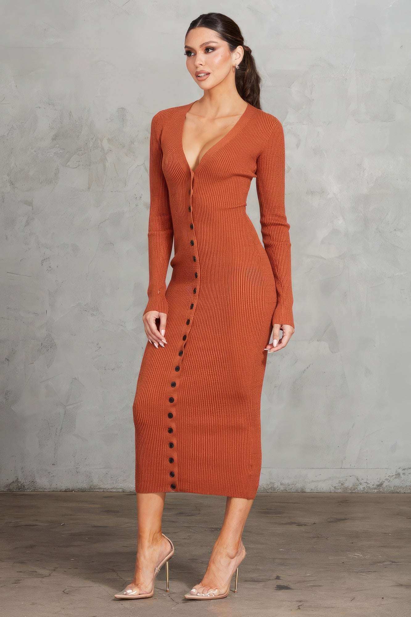 Ribbed Midi Dress - The Diva Goddess