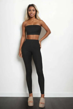 Ribbed Tube Top & Leggings Set - The Diva Goddess