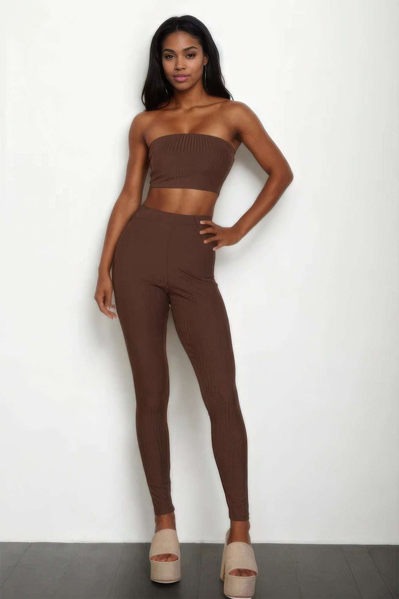 Ribbed Tube Top & Leggings Set - The Diva Goddess