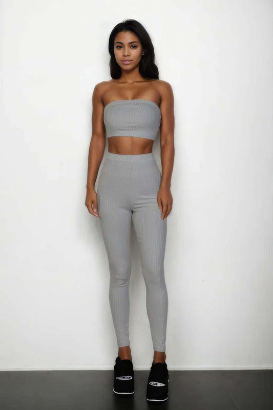 Ribbed Tube Top & Leggings Set - The Diva Goddess