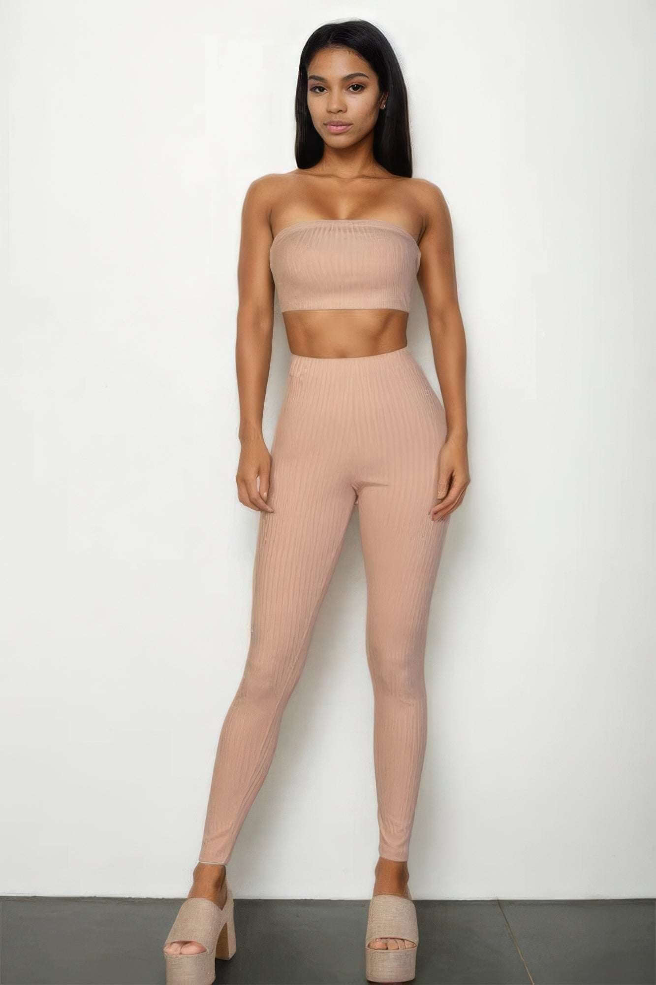 Ribbed Tube Top & Leggings Set - The Diva Goddess