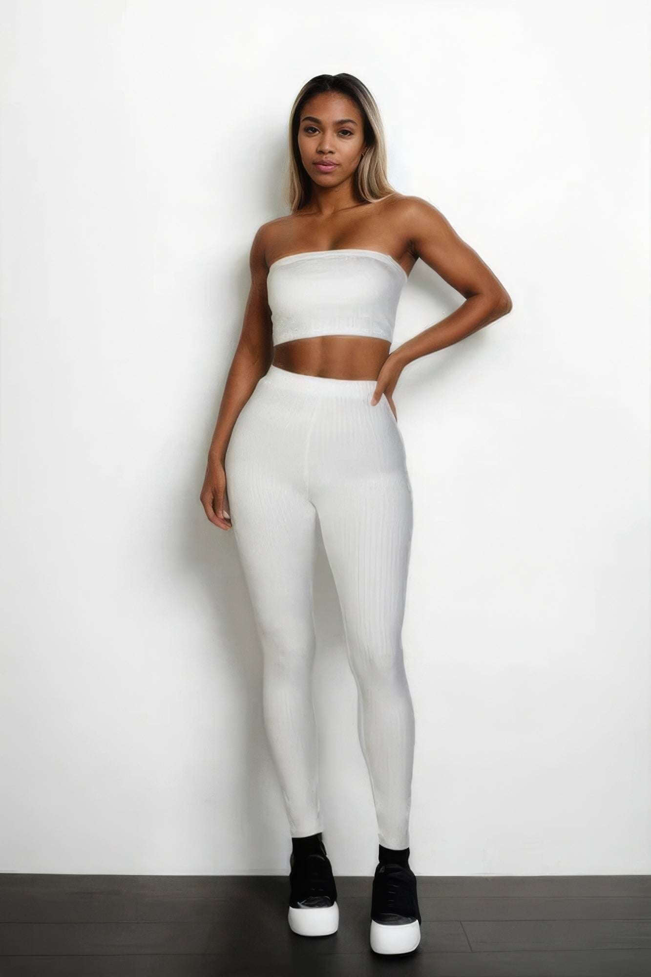 Ribbed Tube Top & Leggings Set - The Diva Goddess