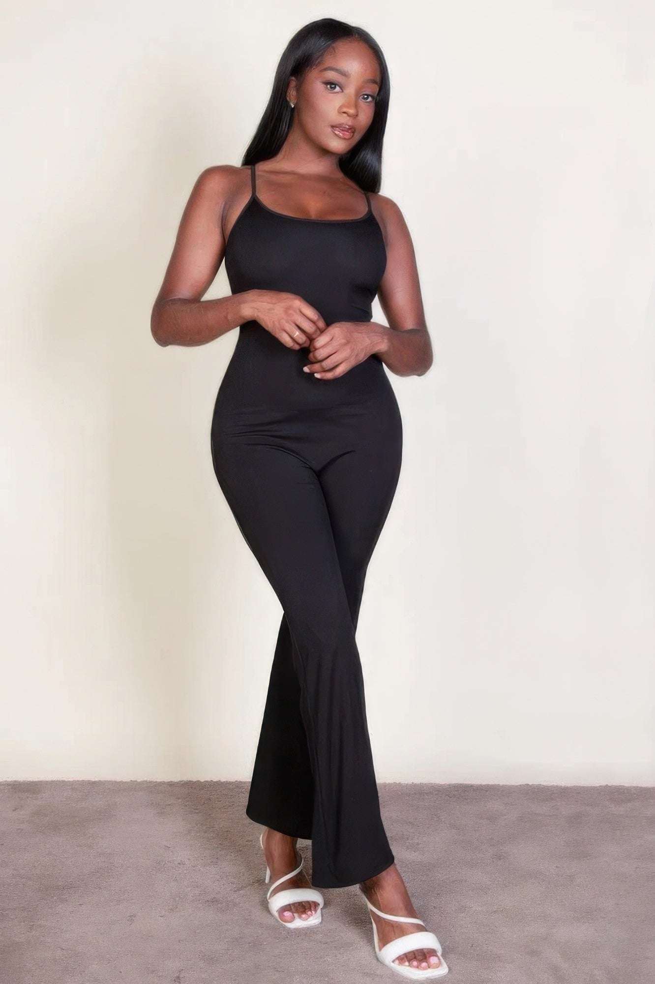 Ribbed sleeveless wide leg jumpsuit - The Diva Goddess