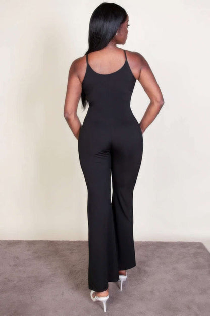 Ribbed sleeveless wide leg jumpsuit - The Diva Goddess