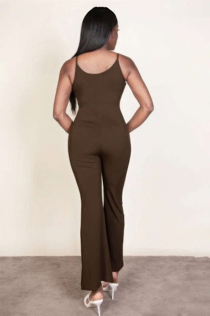 Ribbed sleeveless wide leg jumpsuit - The Diva Goddess