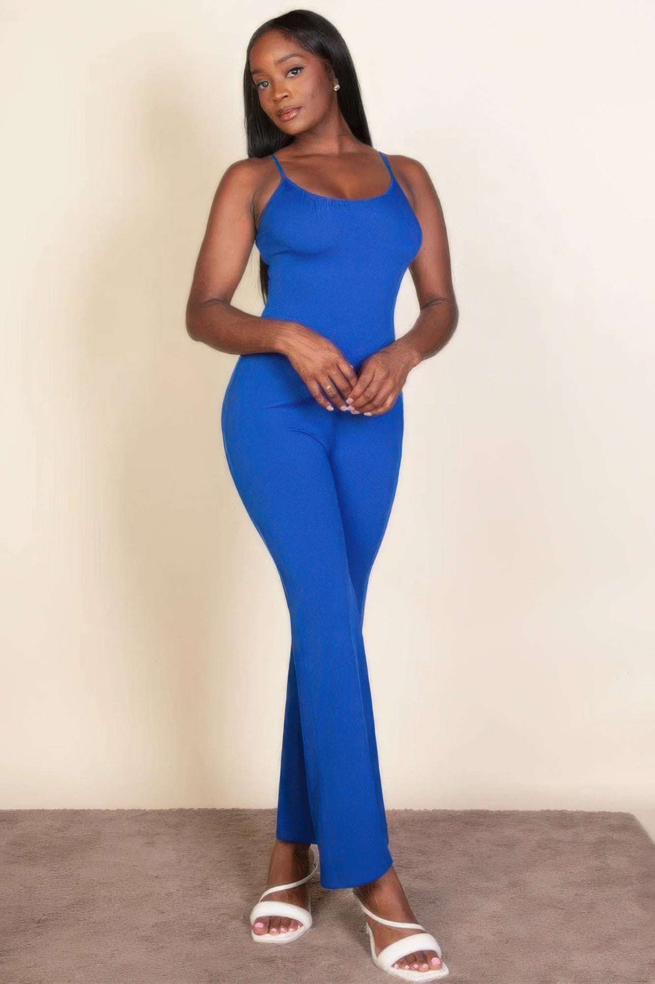 Ribbed sleeveless wide leg jumpsuit - The Diva Goddess