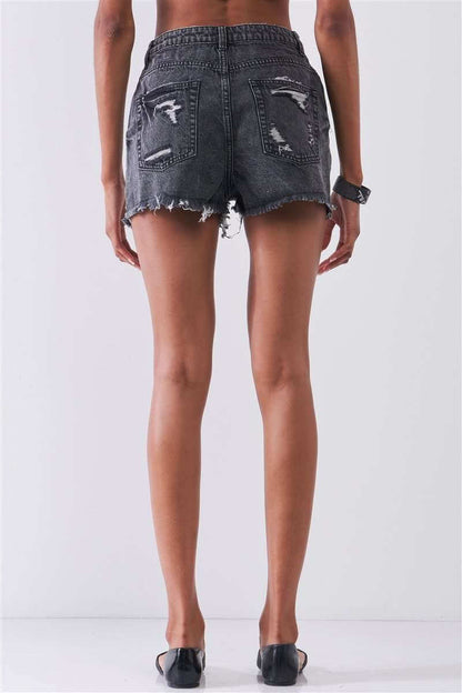 Raw hem detail shorts - The Diva Goddess