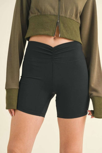 Ruched Waist Biker Shorts - The Diva Goddess