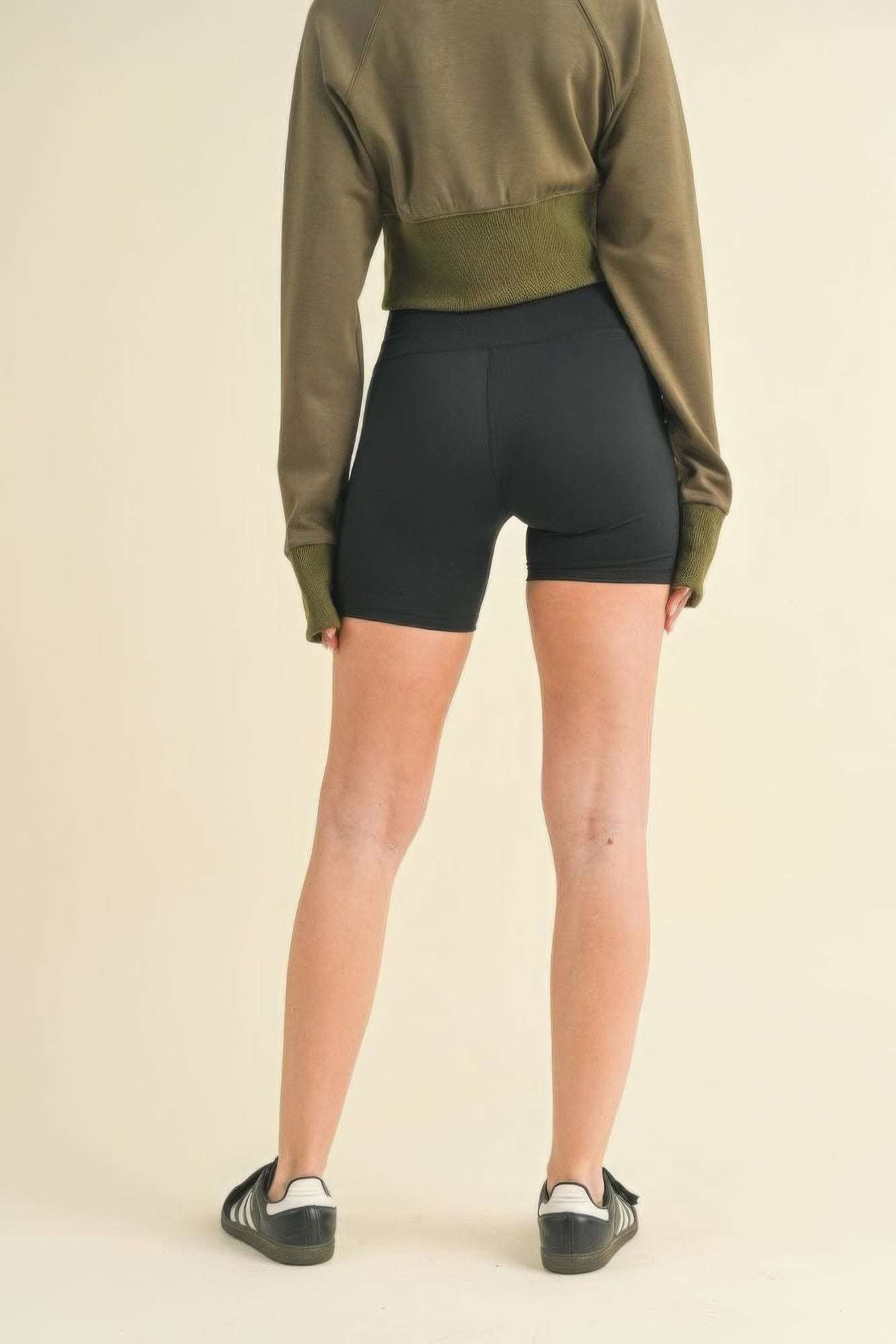 Ruched Waist Biker Shorts - The Diva Goddess