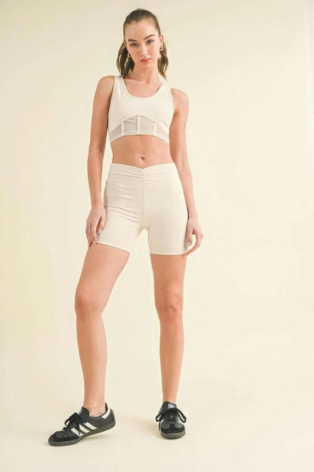 Ruched Waist Biker Shorts - The Diva Goddess