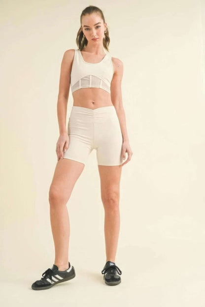 Ruched Waist Biker Shorts - The Diva Goddess