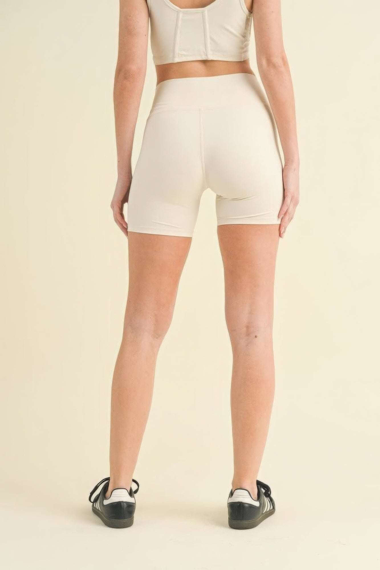 Ruched Waist Biker Shorts - The Diva Goddess