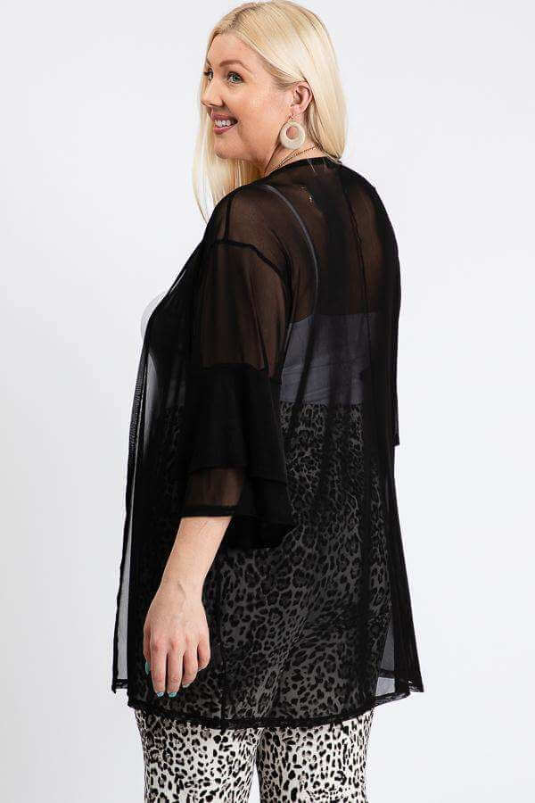 Ruffle Sleeve Open Cardigan - The Diva Goddess