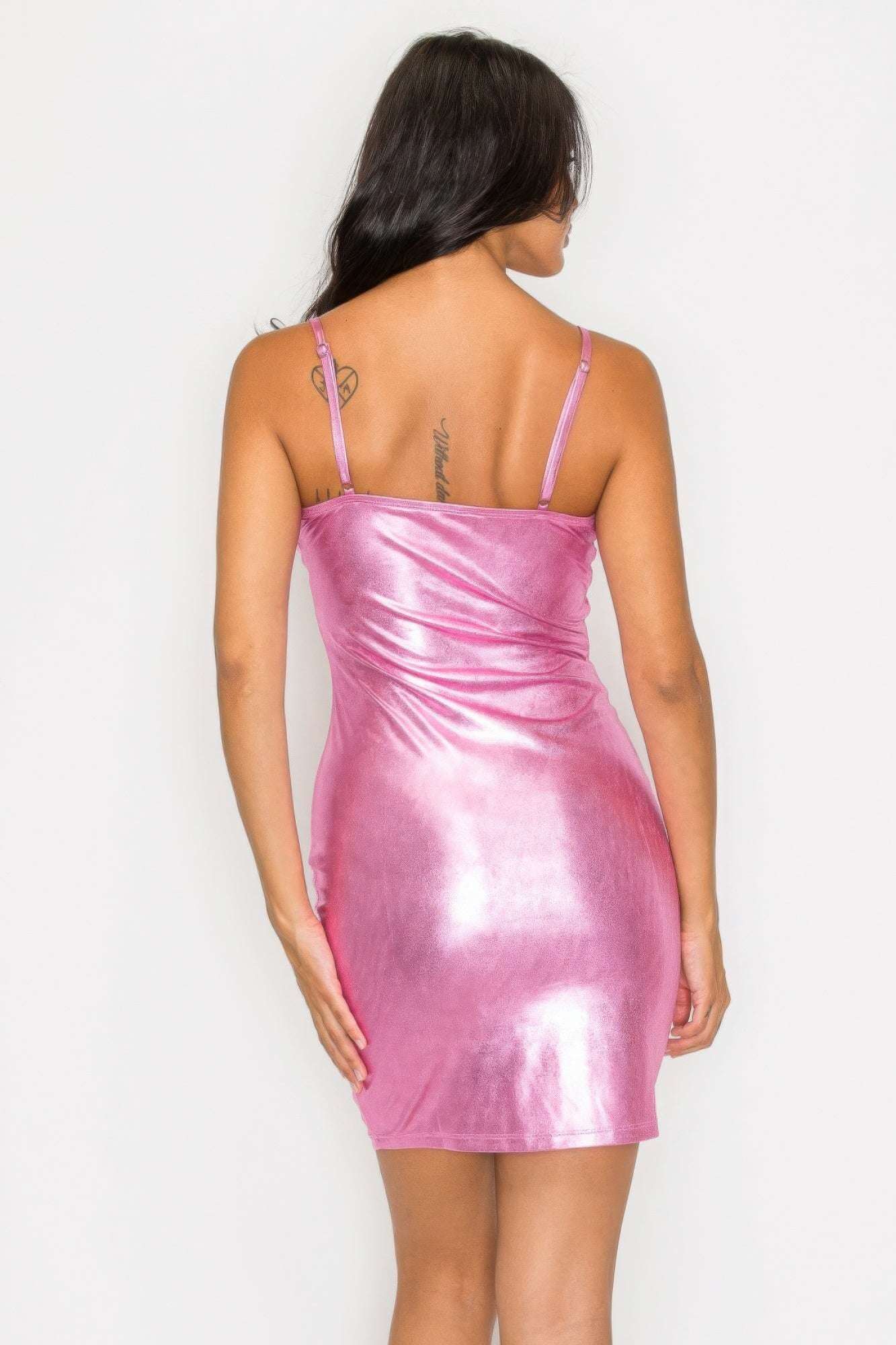 Scoop neck foil mini dress - The Diva Goddess