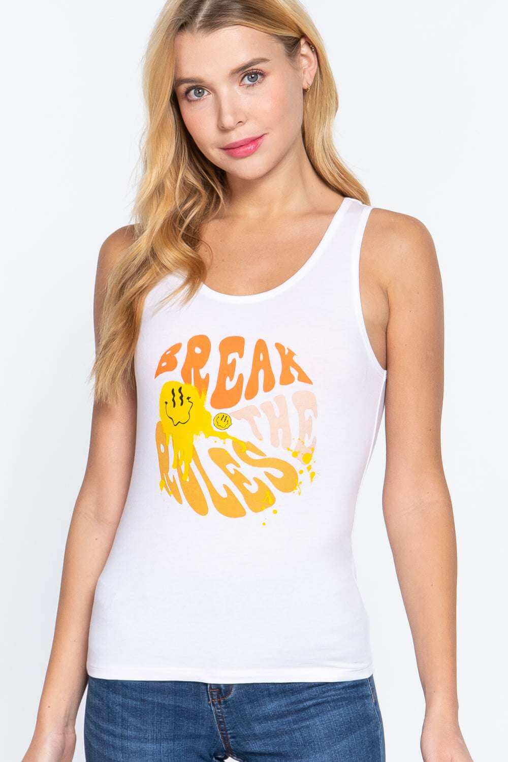 Screen Print Knit Tank Top - The Diva Goddess