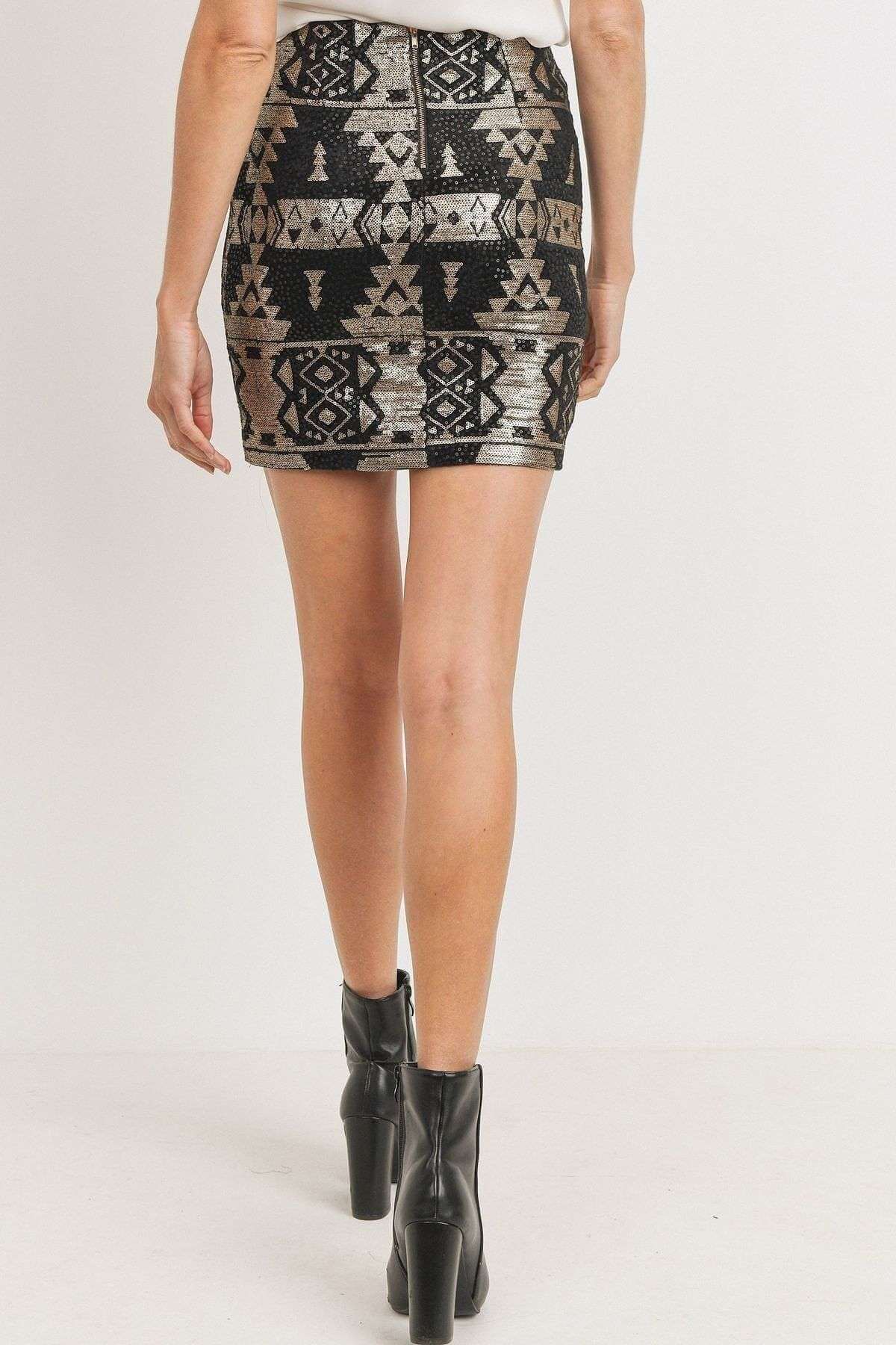 Sequence Pattern Mini Skirt - The Diva Goddess