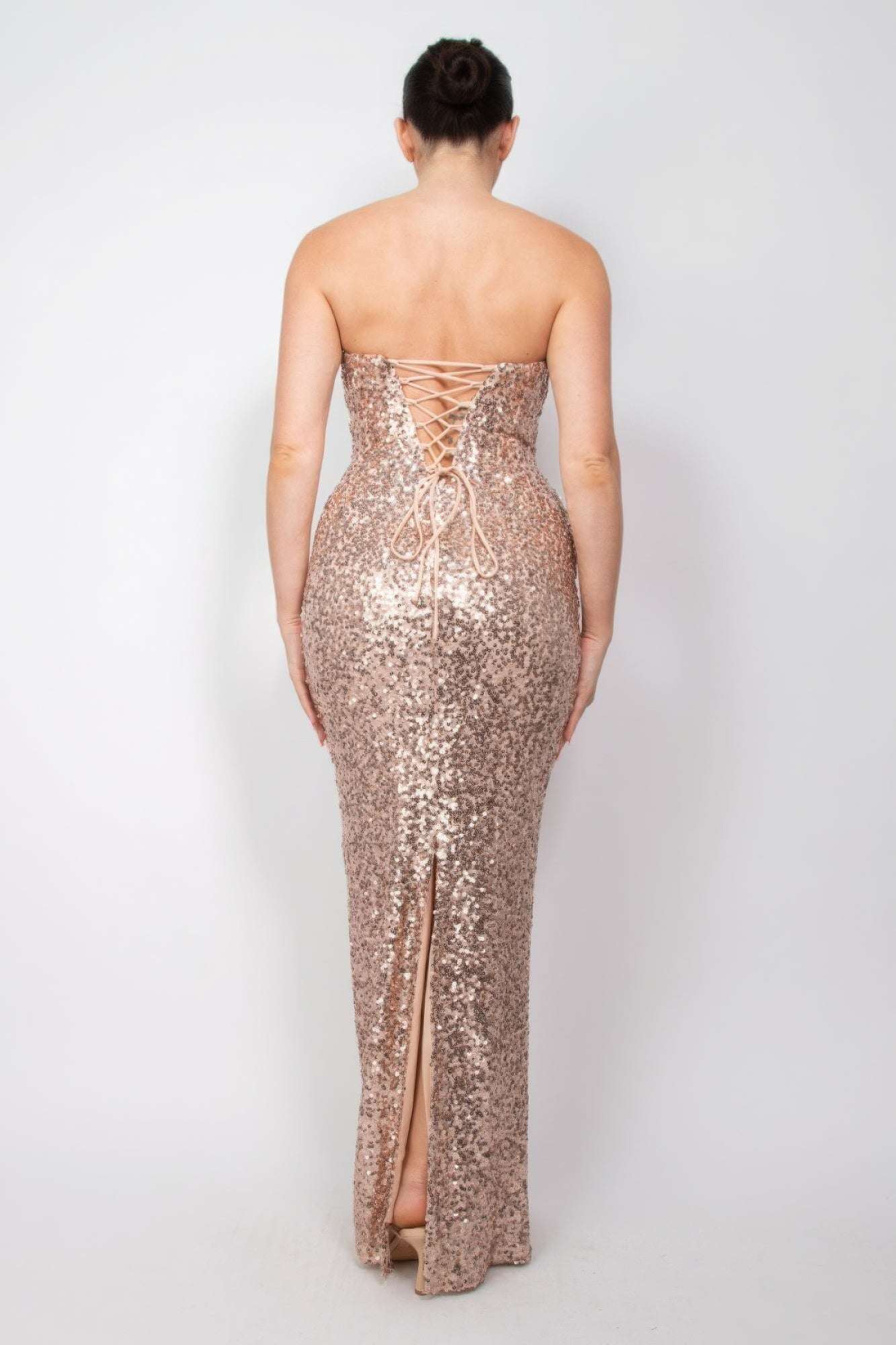 Sequin V-bar Crisscross Tube Dress - The Diva Goddess