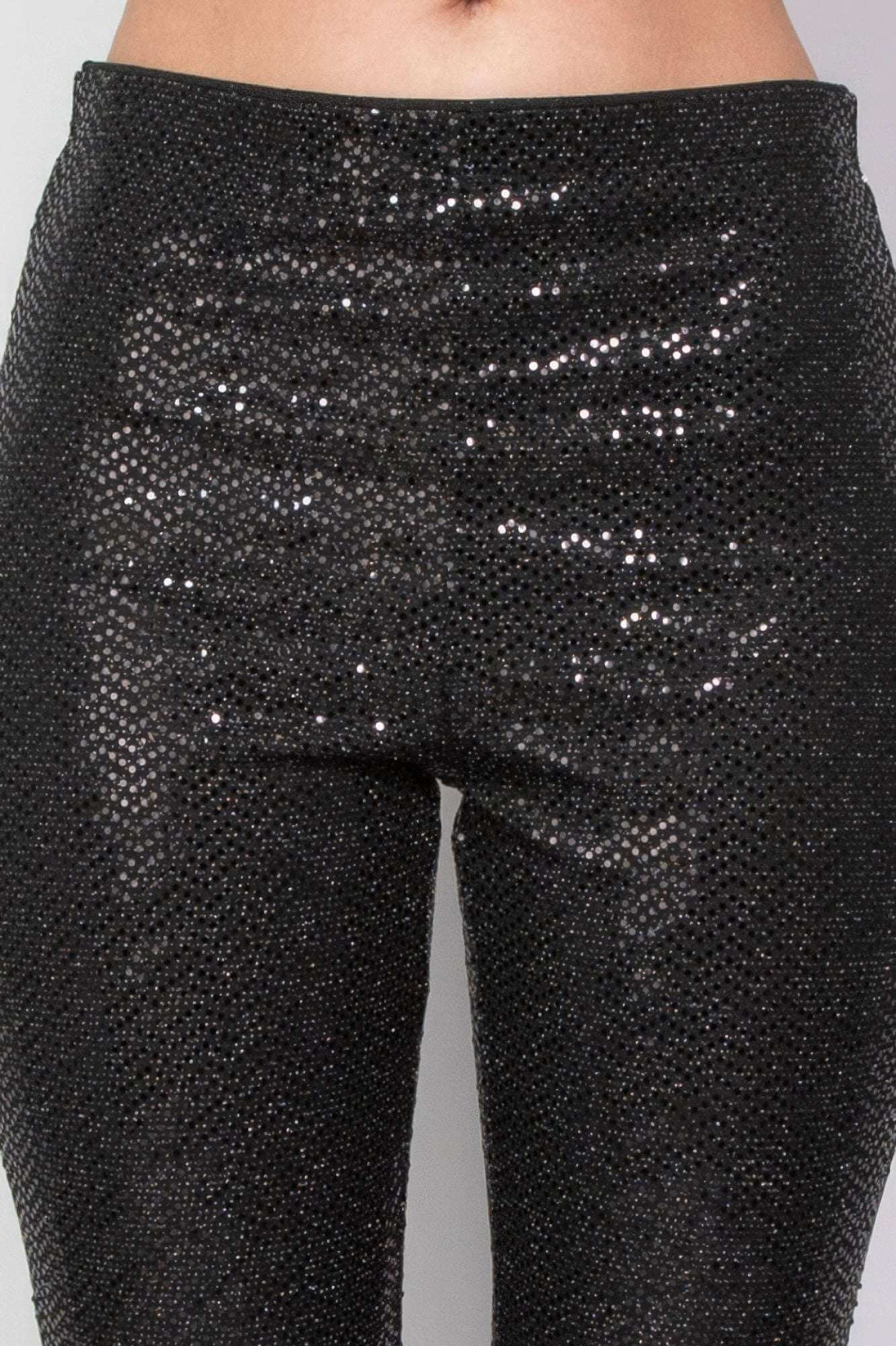 Sequined Fit & Flare Midrise Pants - The Diva Goddess