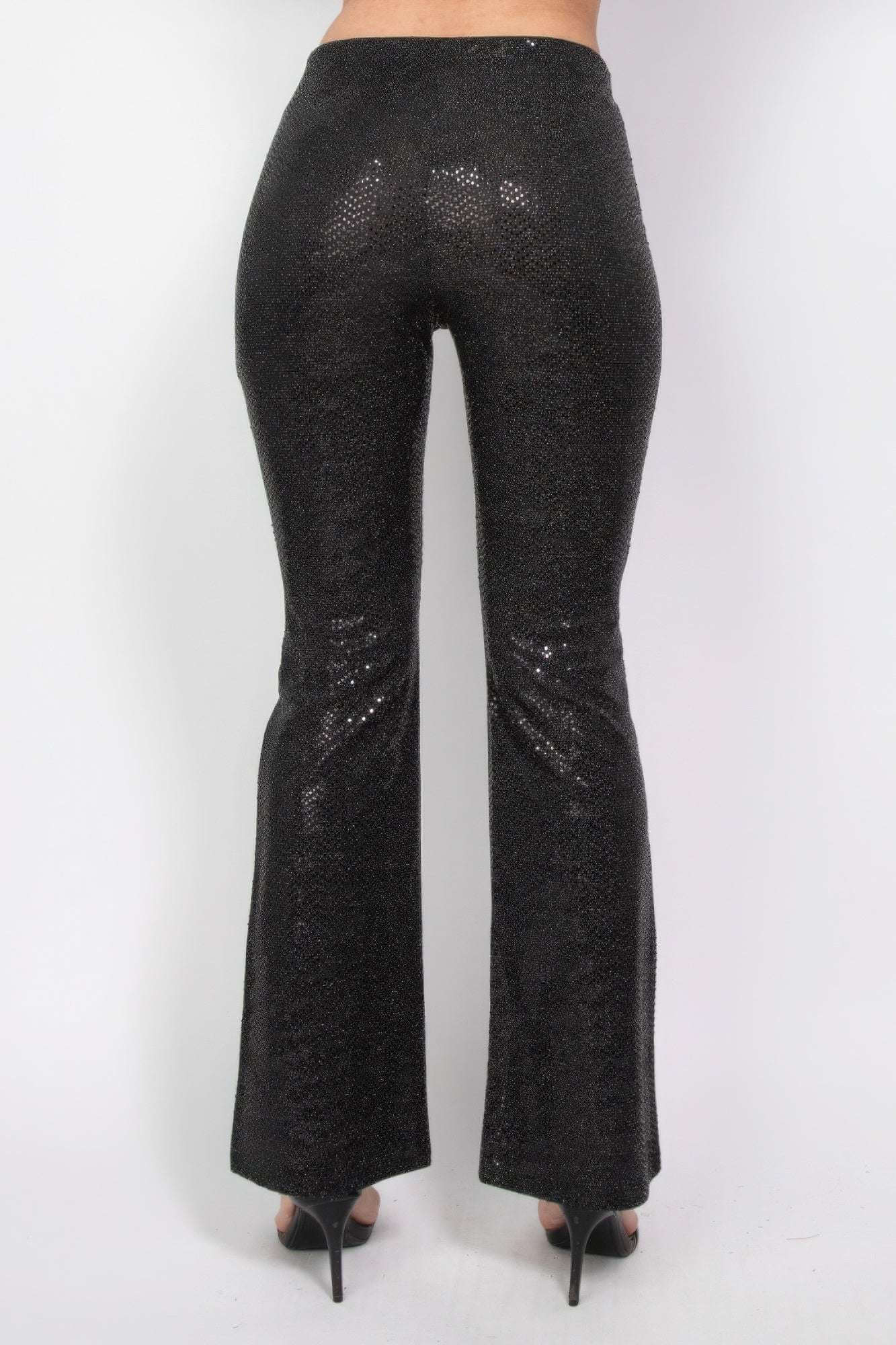 Sequined Fit & Flare Midrise Pants - The Diva Goddess