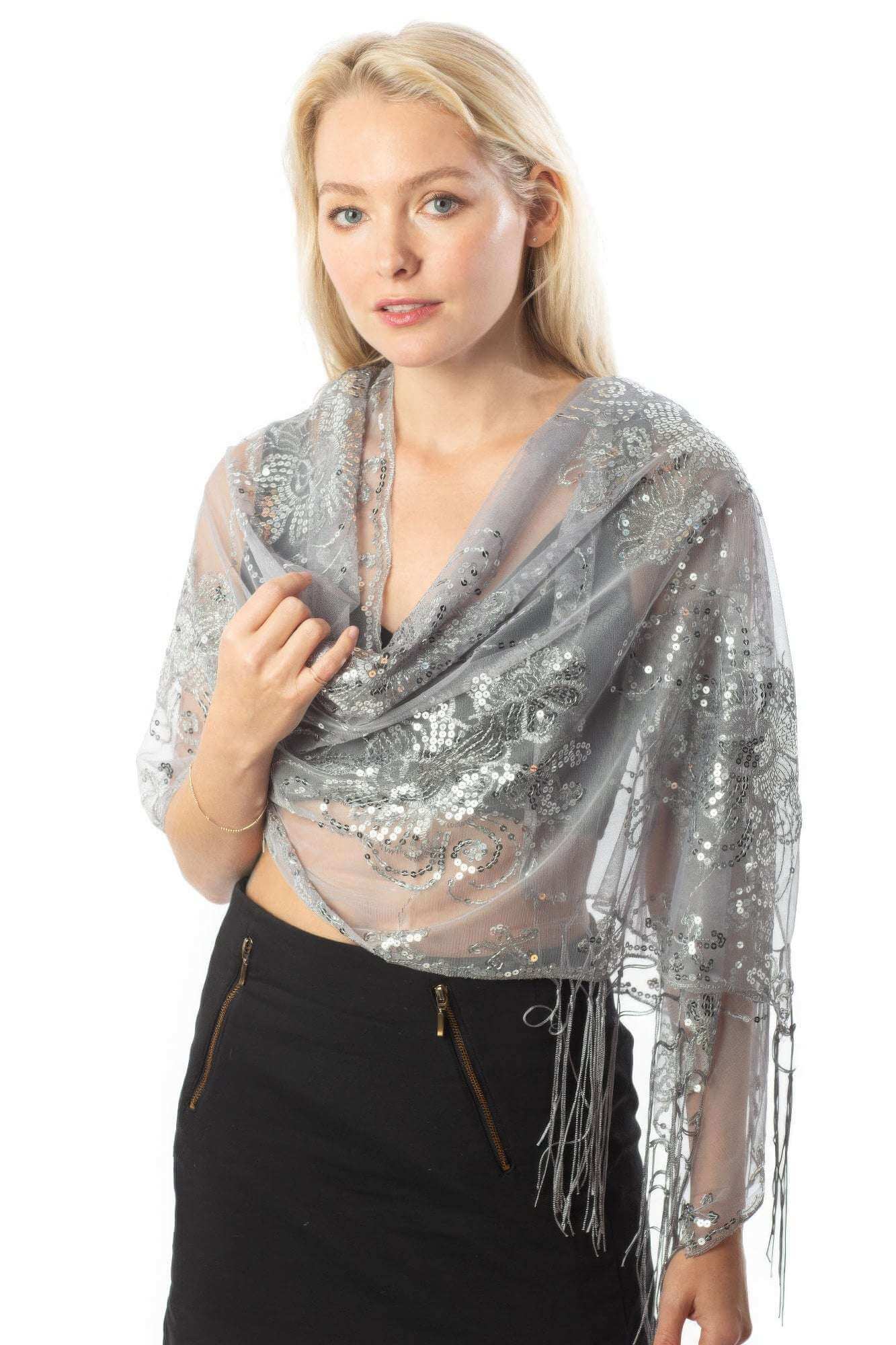 Sequined Shawl Flower - The Diva Goddess