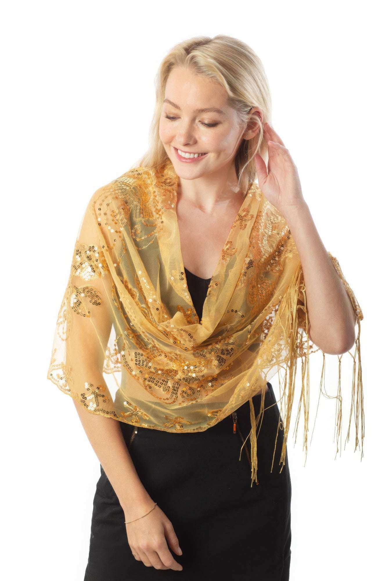 Sequined Shawl Flower - The Diva Goddess