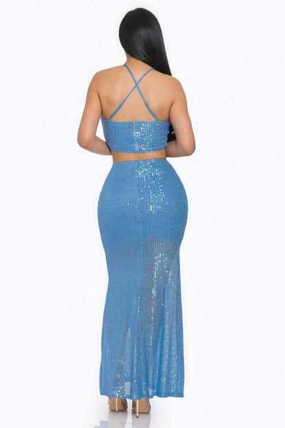 Sexy Back Sequin Maxi Dress - The Diva Goddess