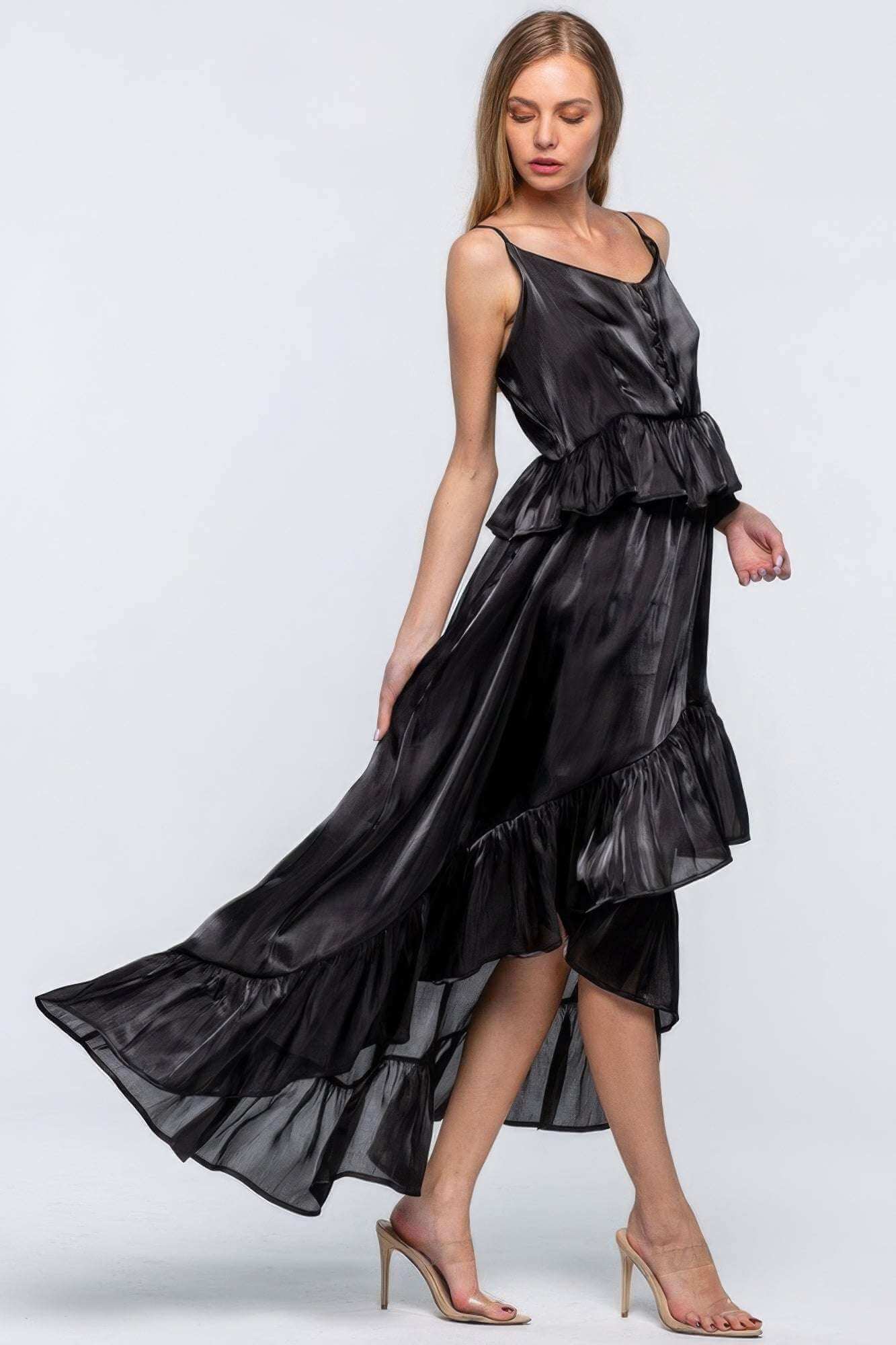 Shimmering Dress With Ruffles - The Diva Goddess