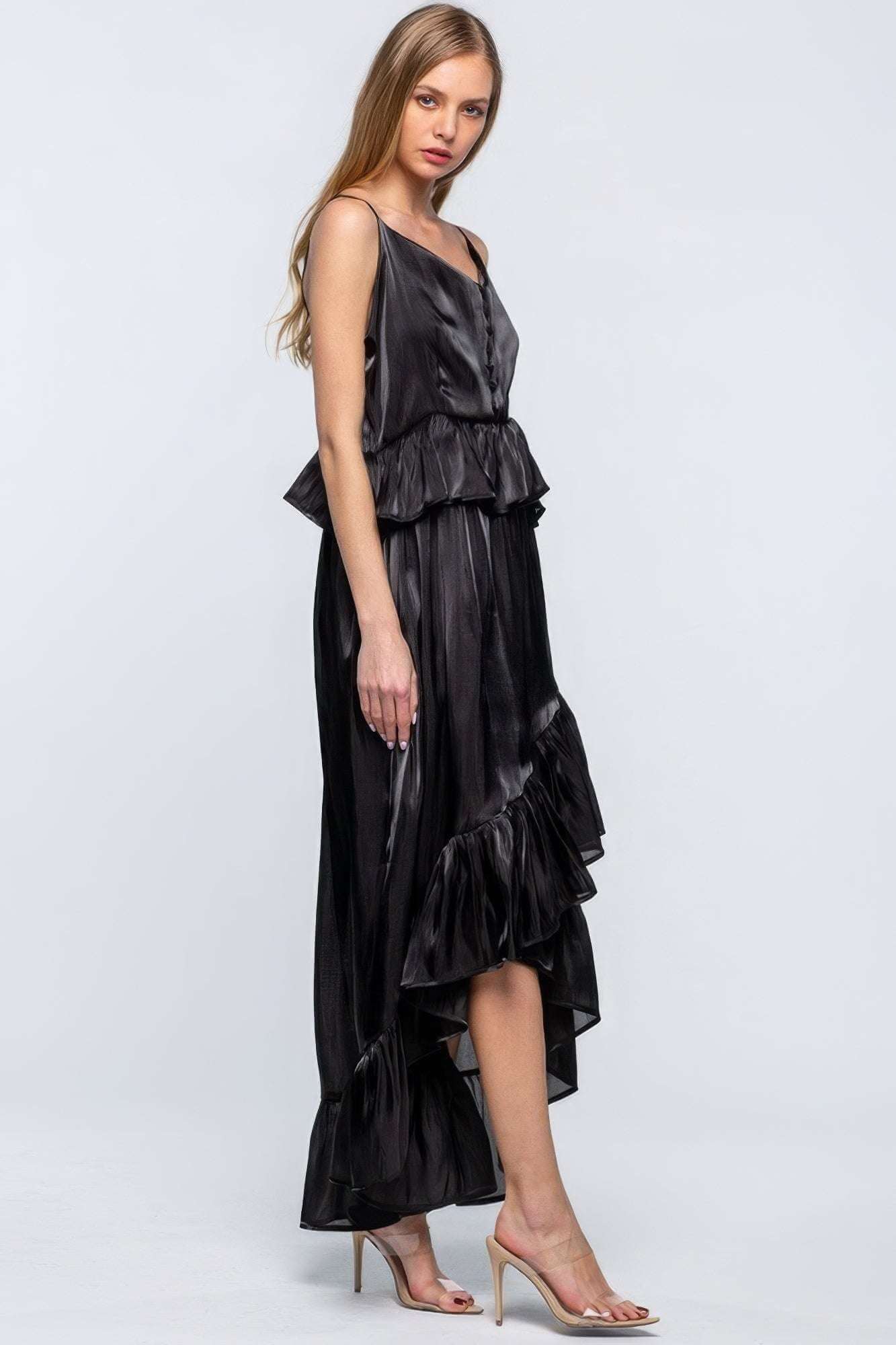 Shimmering Dress With Ruffles - The Diva Goddess