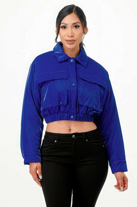 Shiny Puffer Bomber Jacket - The Diva Goddess