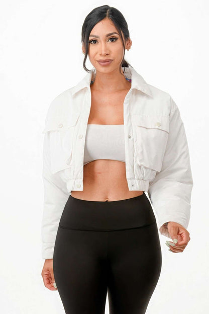 Shiny Puffer Bomber Jacket - The Diva Goddess