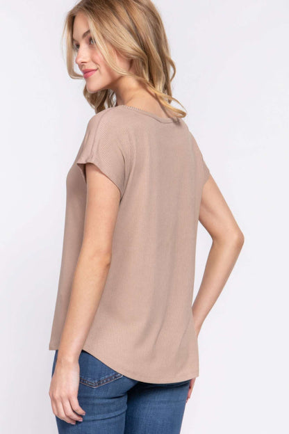 Short Dolman Slv Rib Knit Top - The Diva Goddess